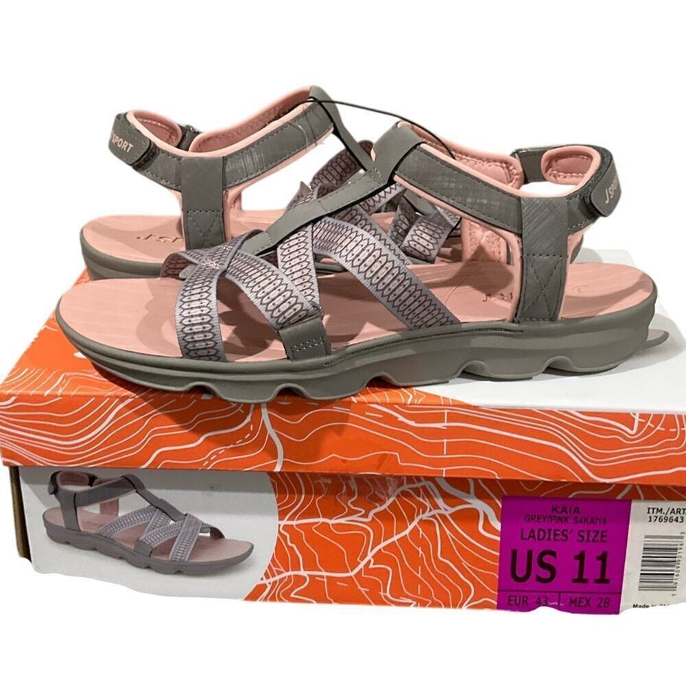 Jsport Women's Strap Sandal Pink Gray Size 11 NEW NIB
